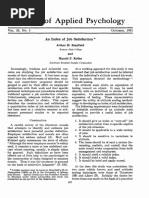 An Index of Job Satisfaction (Brayfield and Rothe)