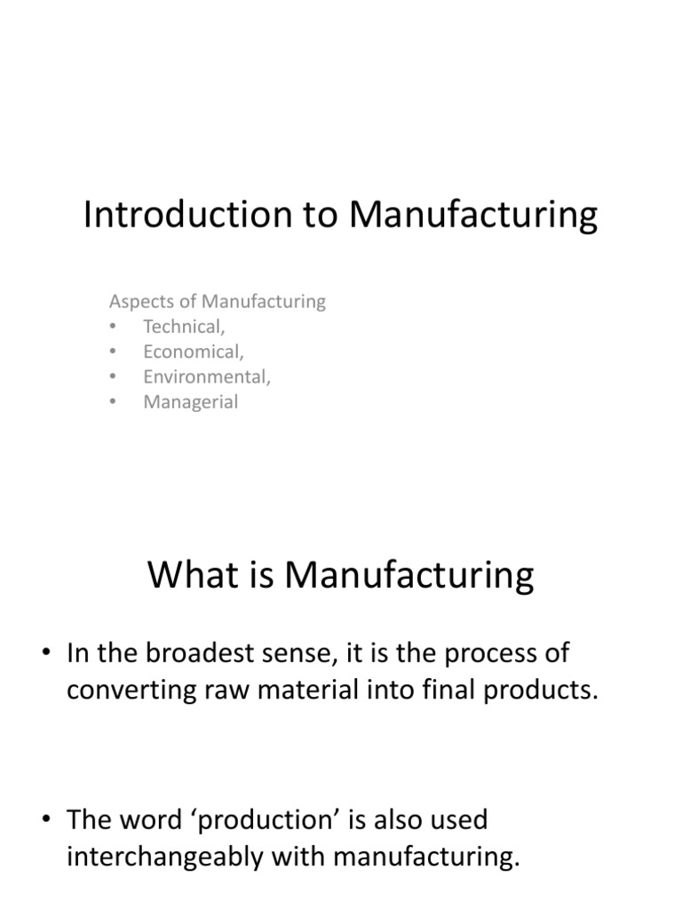 Overview of Manufacturing Processes and Design | PDF | Recycling | Waste