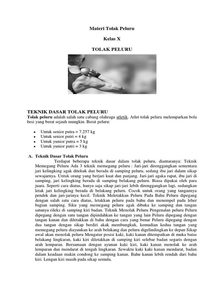 Materi Tolak Peluru Pdf