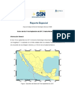 Reporte del SSN sobre el sismo del 19 de septiembre de 2017