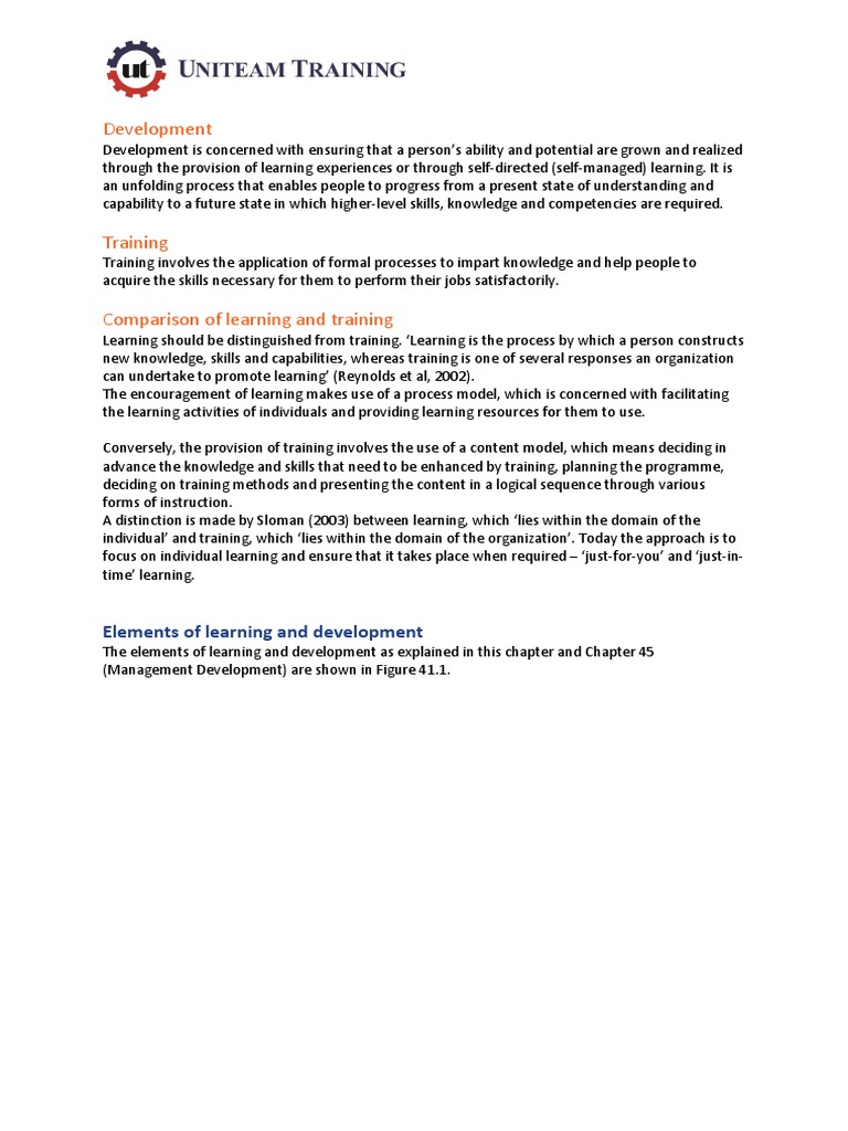 Development: Elements of Learning and Development | PDF