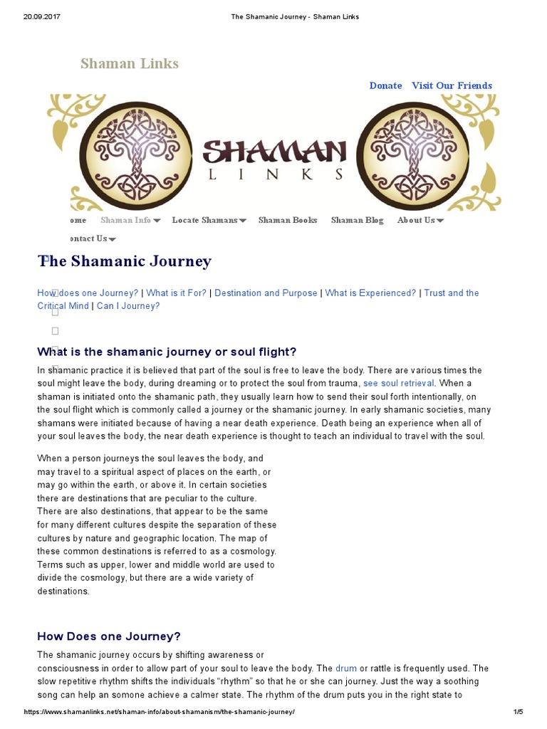 The Shamanic Journey Shaman Links Pdf Shamanism Soul