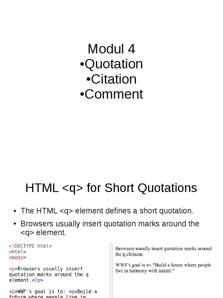 HTML Elements for Quotes and Abbreviations | PDF