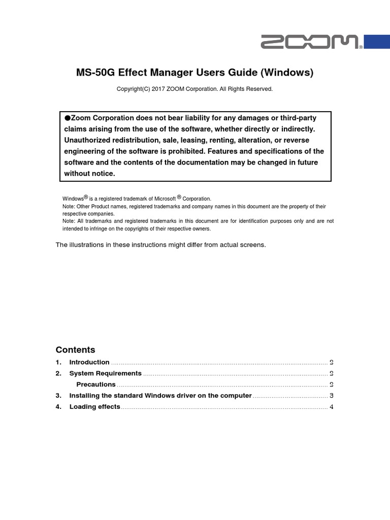 ZOOM MS-50G Effect Manager Users Guide Win E | PDF | 64 Bit Computing ...