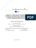 En Analysis of Functional Requirements To Ensure Authenticity and Integrity of Archiving Norwegian Electronic Public Administration Records Asset Dspace 3091 Damessie Tadele Tedla