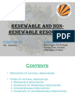 Renewable and Non-Renewable Resources