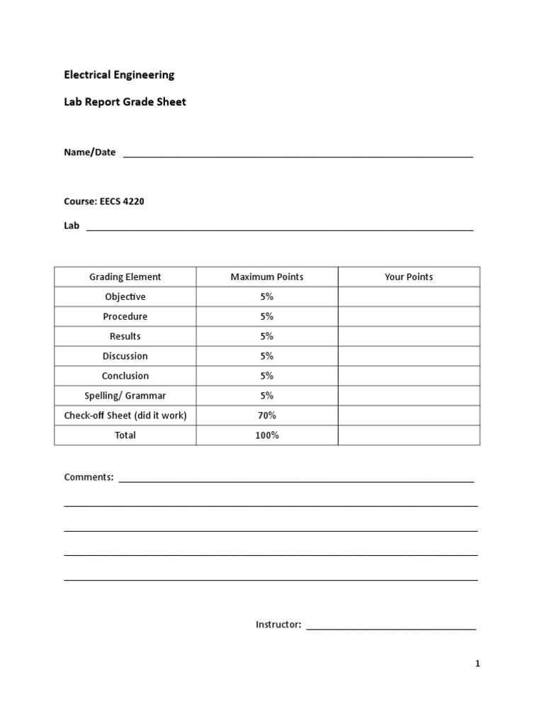 Electrical Engineering Lab Report Guide | PDF