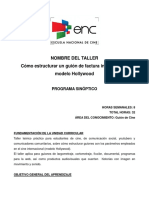 FORMATO PROGRAMA TALLER Guión de Factura Internacional Modelo Hollywood