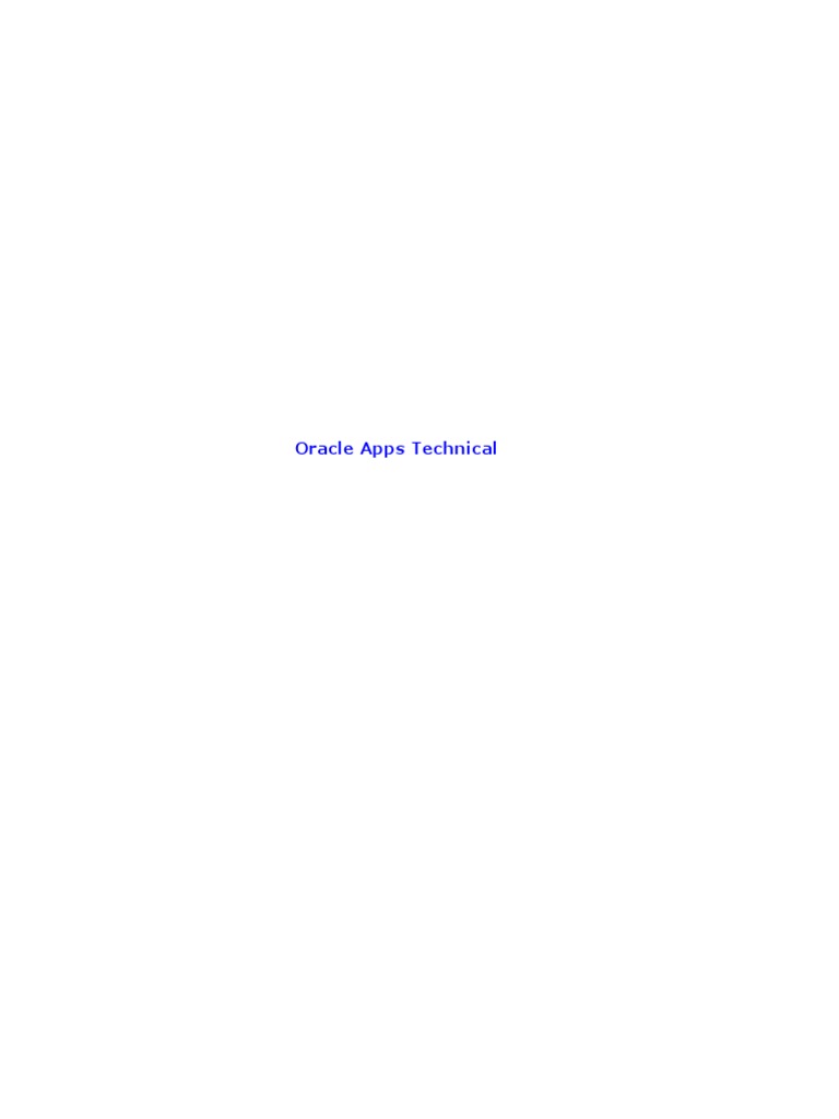 Oracle Apps Technical Concept | PDF | Oracle Database | User (Computing)