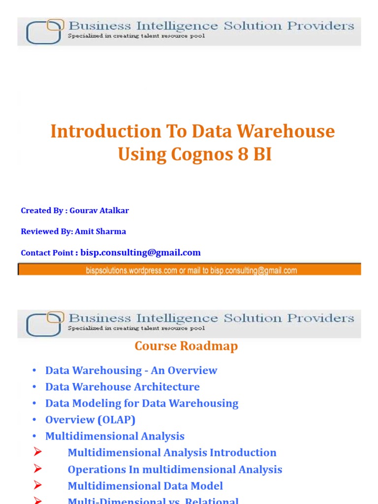 Cognos Data Warehouse Overview | PDF | Data Warehouse | Databases