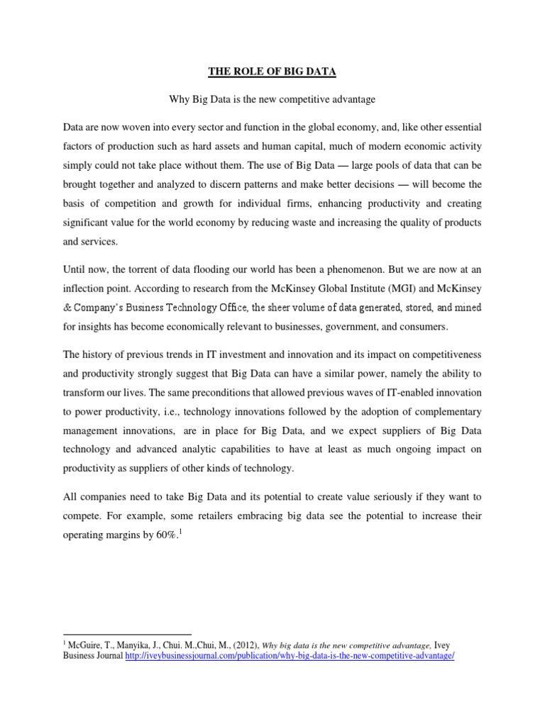 The Role of Big Data | PDF | Big Data | Predictive Analytics