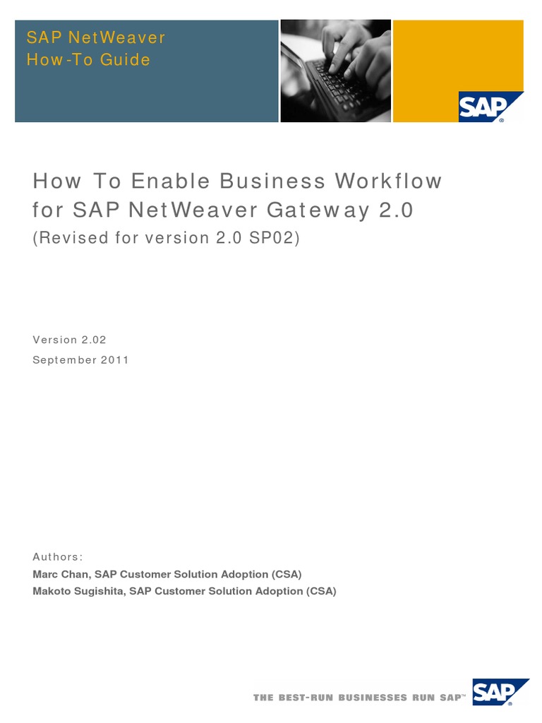 How To Enable Business Workflow For SAP NetWeaver Gateway 2.0 (Revised ...