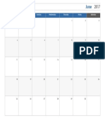 June 2017 Calendar Printable