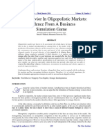 Firm Behavior in Oligopolistic Markets