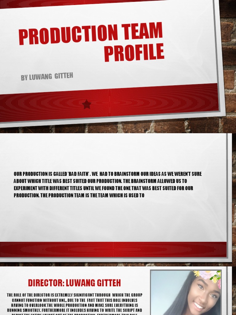Profile On Production Team | PDF | Leisure