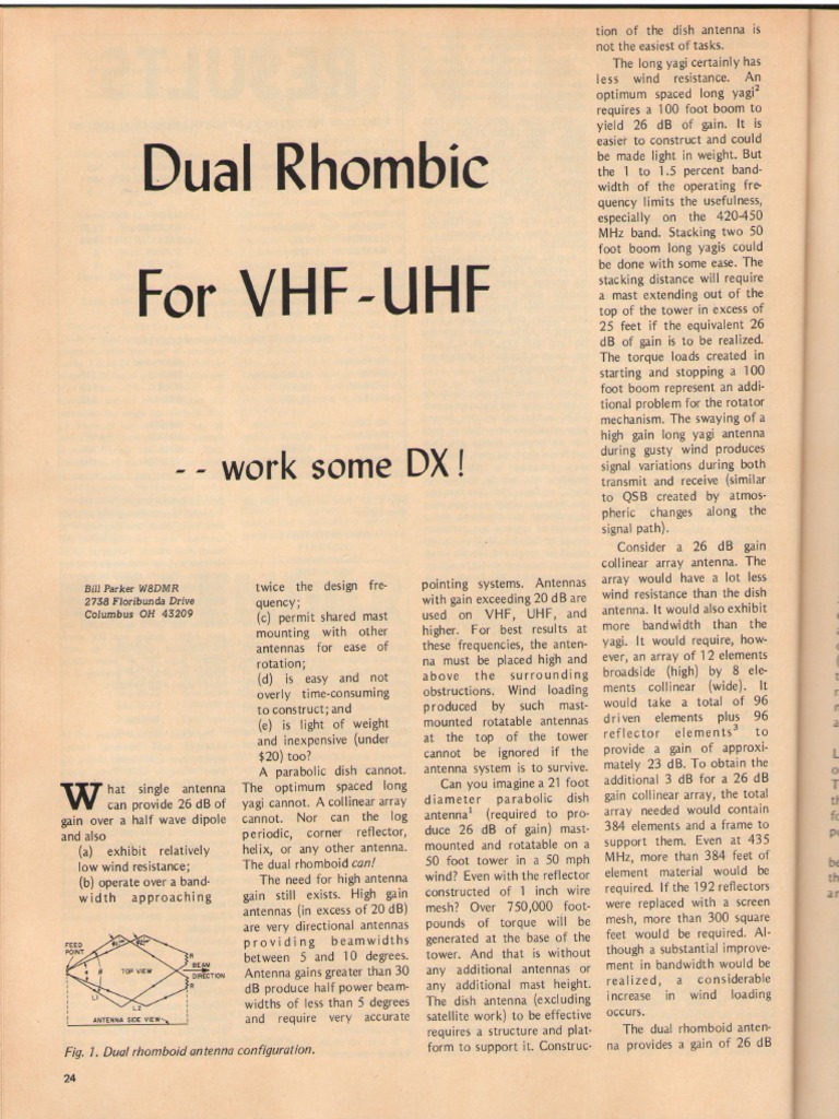 Dual Rhomboid Antenna Design Guide | PDF | Antenna (Radio) | Radio ...