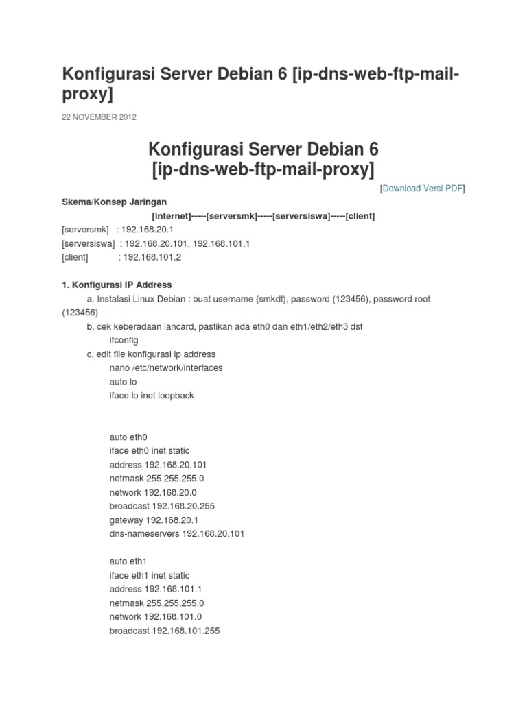 Debian 6 Server Configuration Guide | PDF | File Transfer Protocol ...