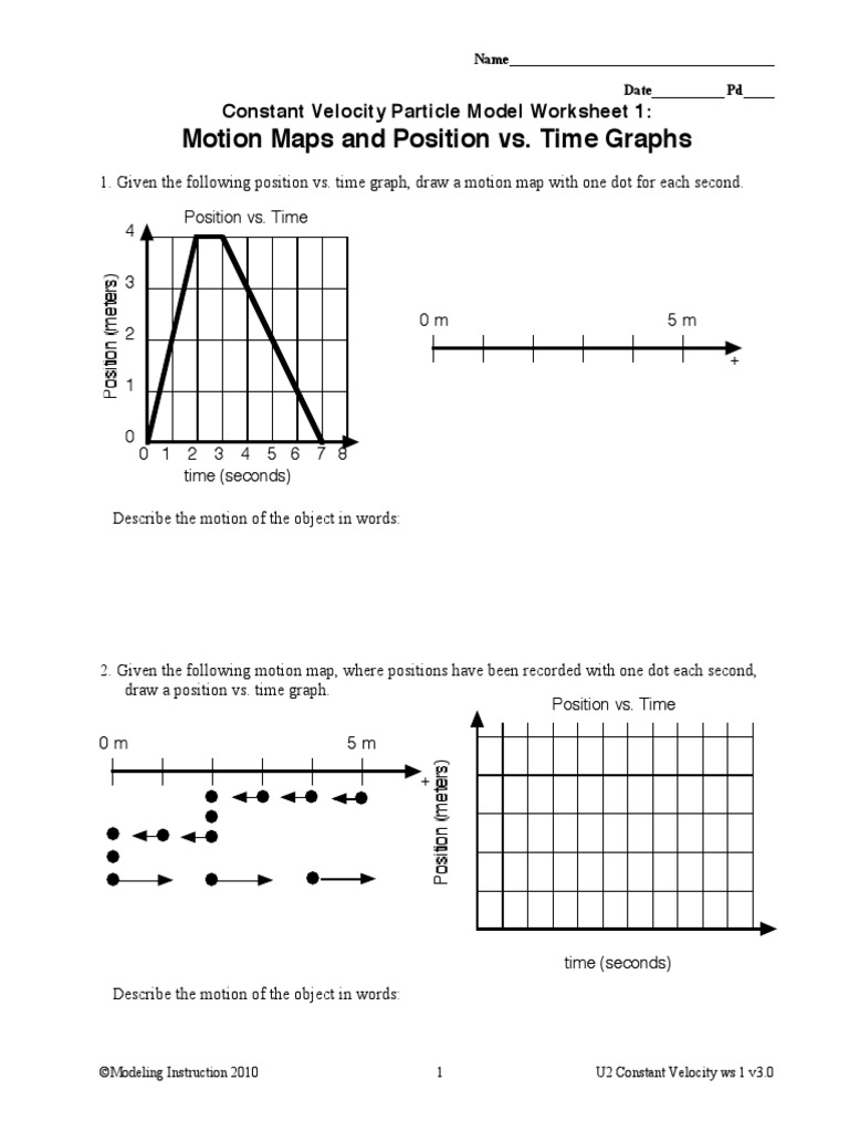 Constant Velocity Model Worksheet 4 Answers