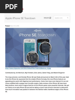Apple iPhone SE Teardown