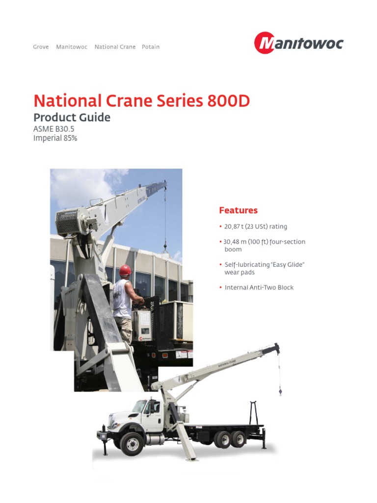 National Crane 800D PDF | PDF | Crane (Machine) | Truck