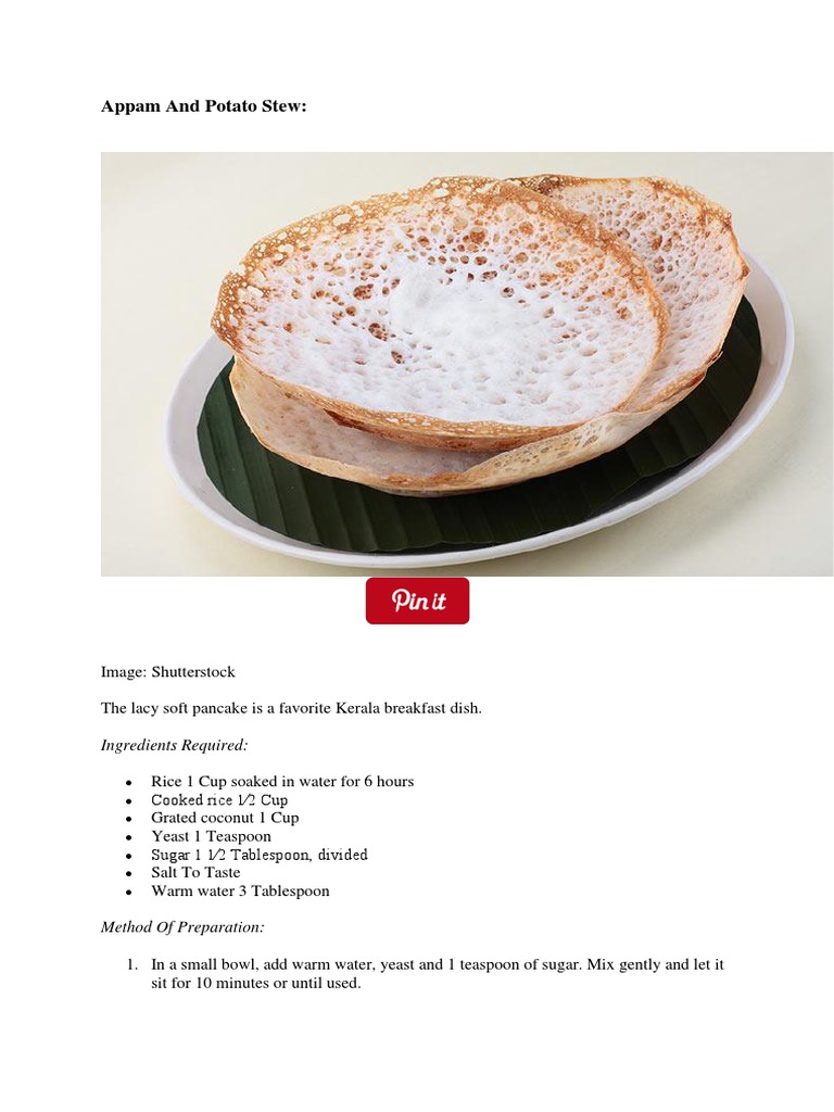 Appam and Potato Stew PDF