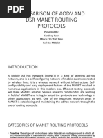 Comparison of Aodv and DSR Manet Routing Protocols: Presented By: Sandeep Kaur Mtech CSE/ Part Time Roll No: M10/12