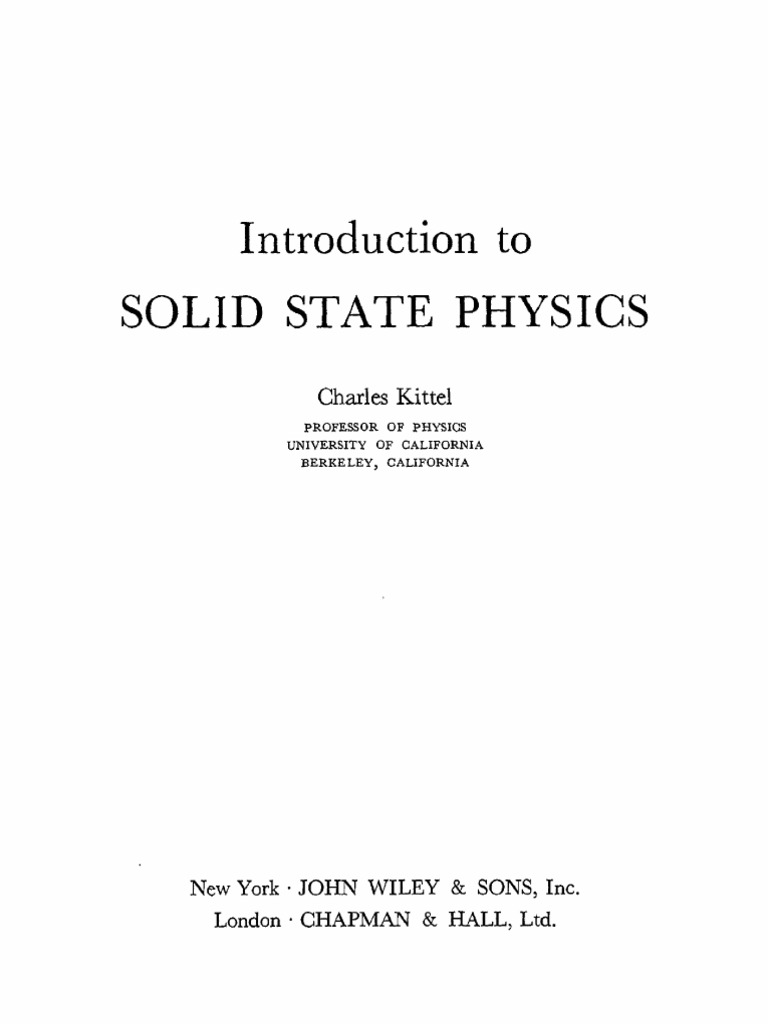 Solid State Physics Kittel | PDF | Crystal Structure | Covalent Bond