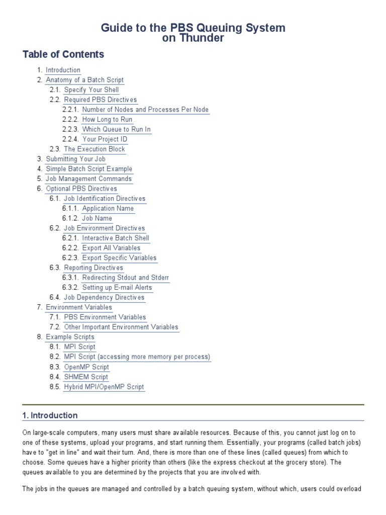 PBS Queue Commands | PDF | Message Passing Interface | Scripting Language