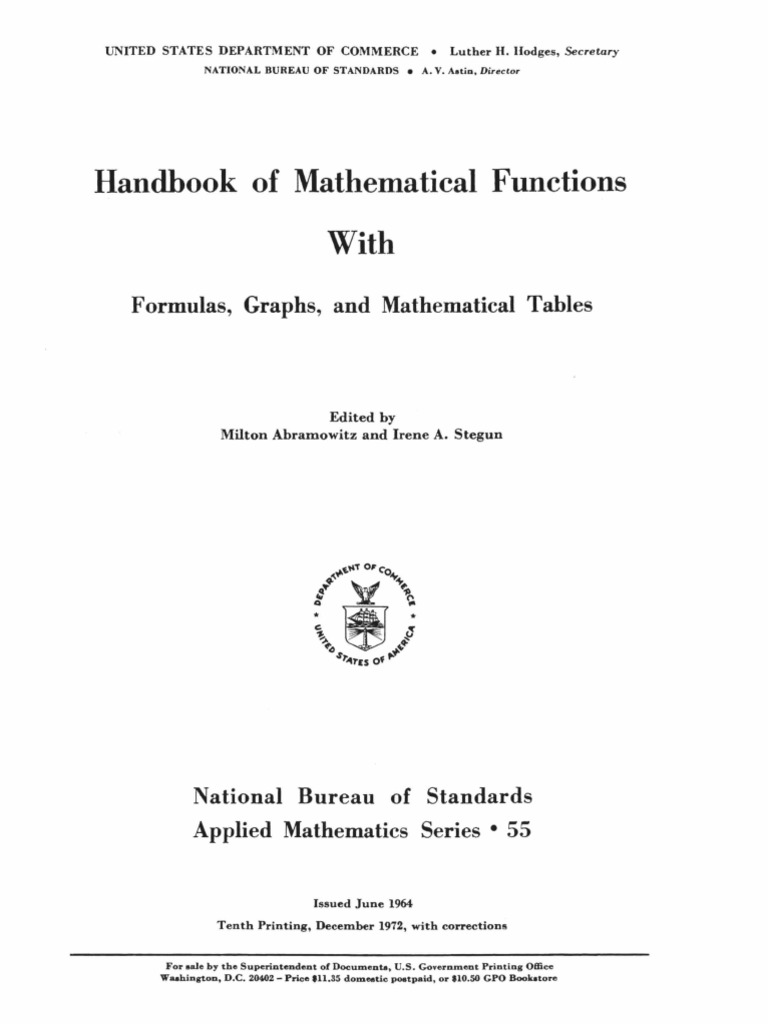 Handbook of Mathematical Functions With Formulas - M (1 