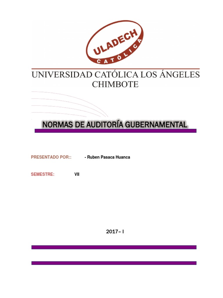 Normas de Auditoría Gubernamental | PDF | Contralor | Auditoría financiera