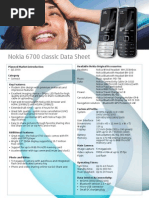 Nokia 6700 Classic Datasheet