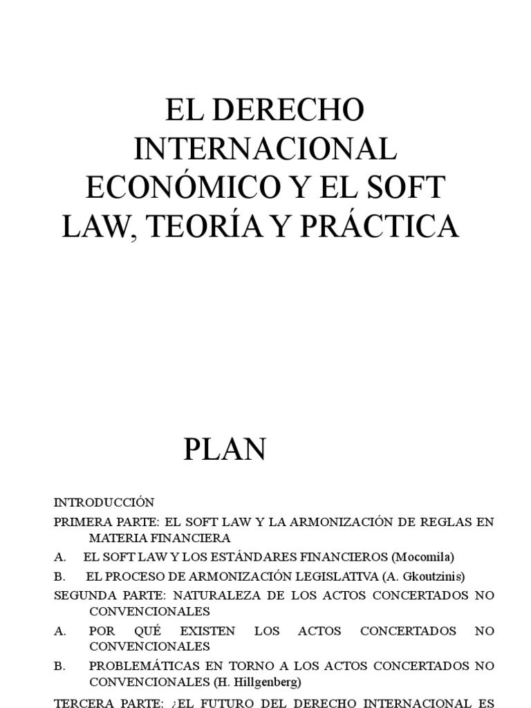 Ejemplos de Soft Law en Finanzas Internacionales | PDF | Ley ...
