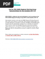 Call for IPSF EMRO Subcommittees 2017-18