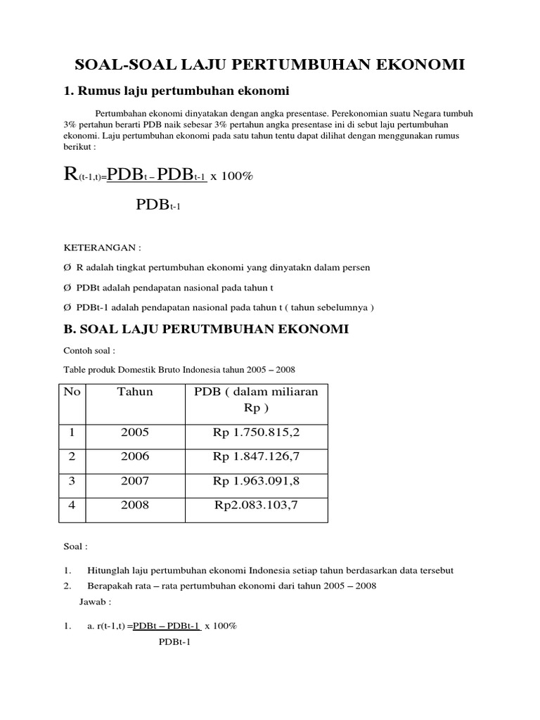 Rumus Laju Pertumbuhan Penduduk