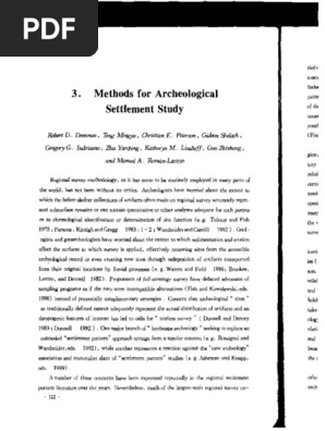 Methods For Archaeological Settlement St Pdf Census Archaeology
