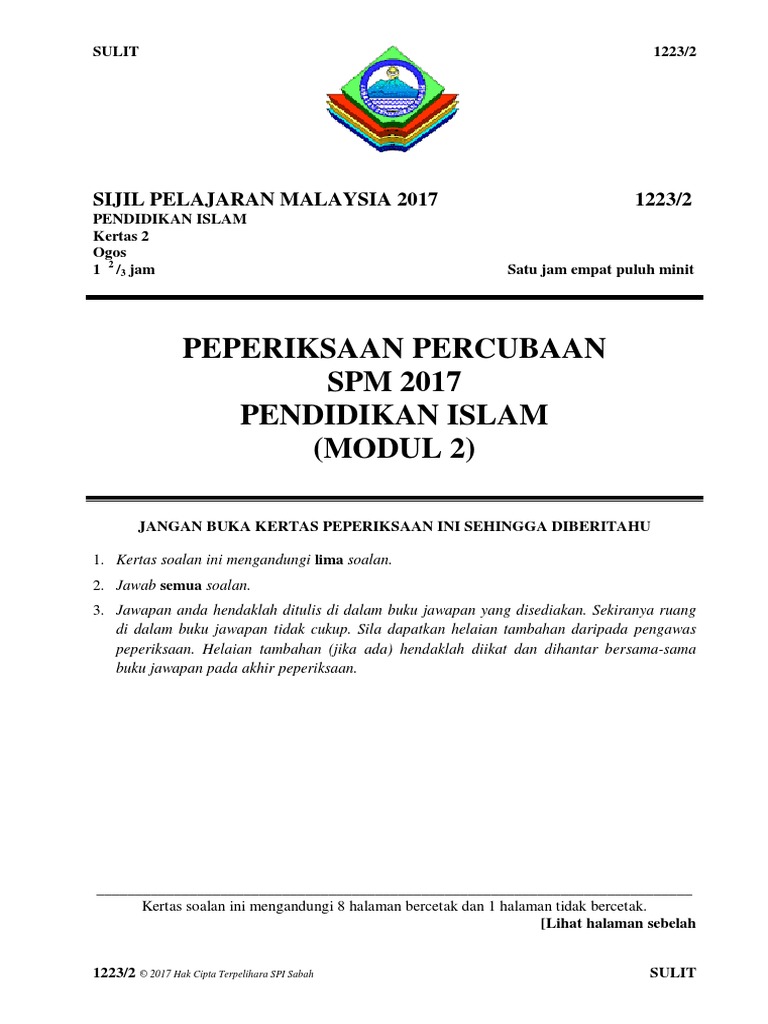 Soalan Modul 2 Kertas 2 Pendidikan Islam Spm Pdf