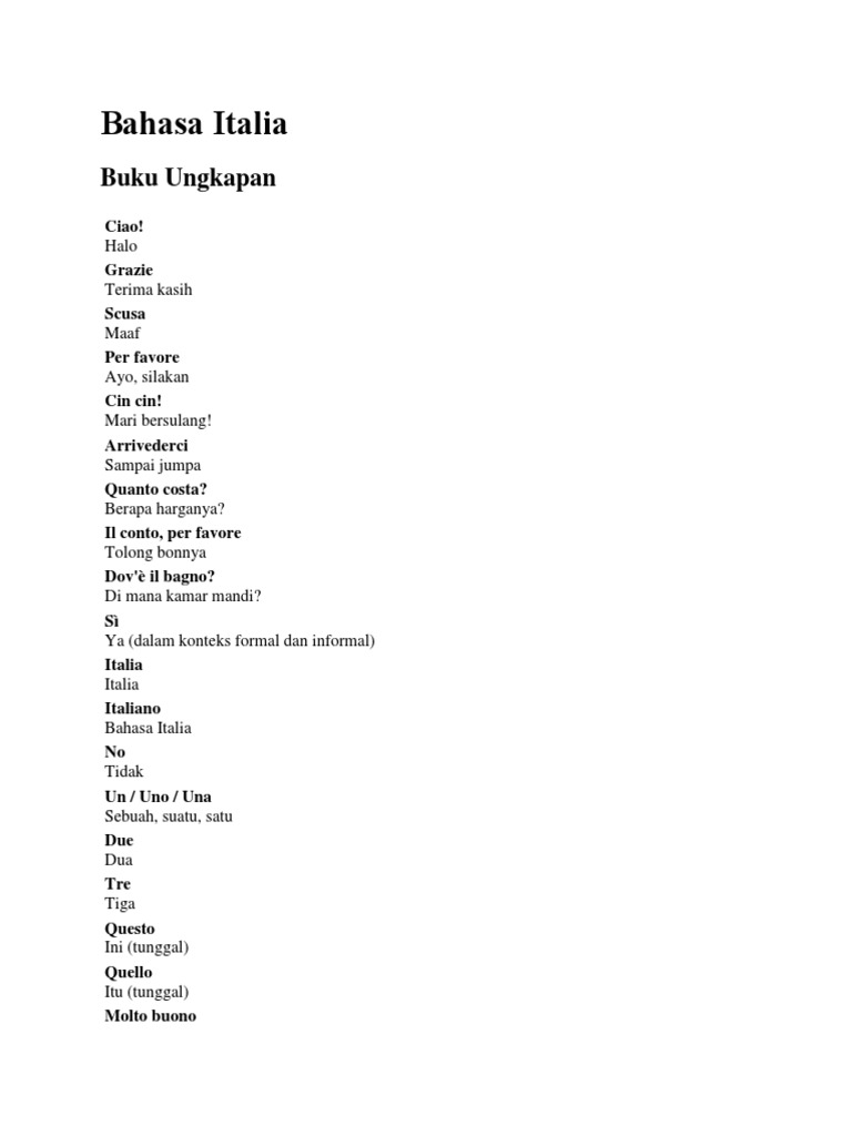 Bahasa Italia Pdf