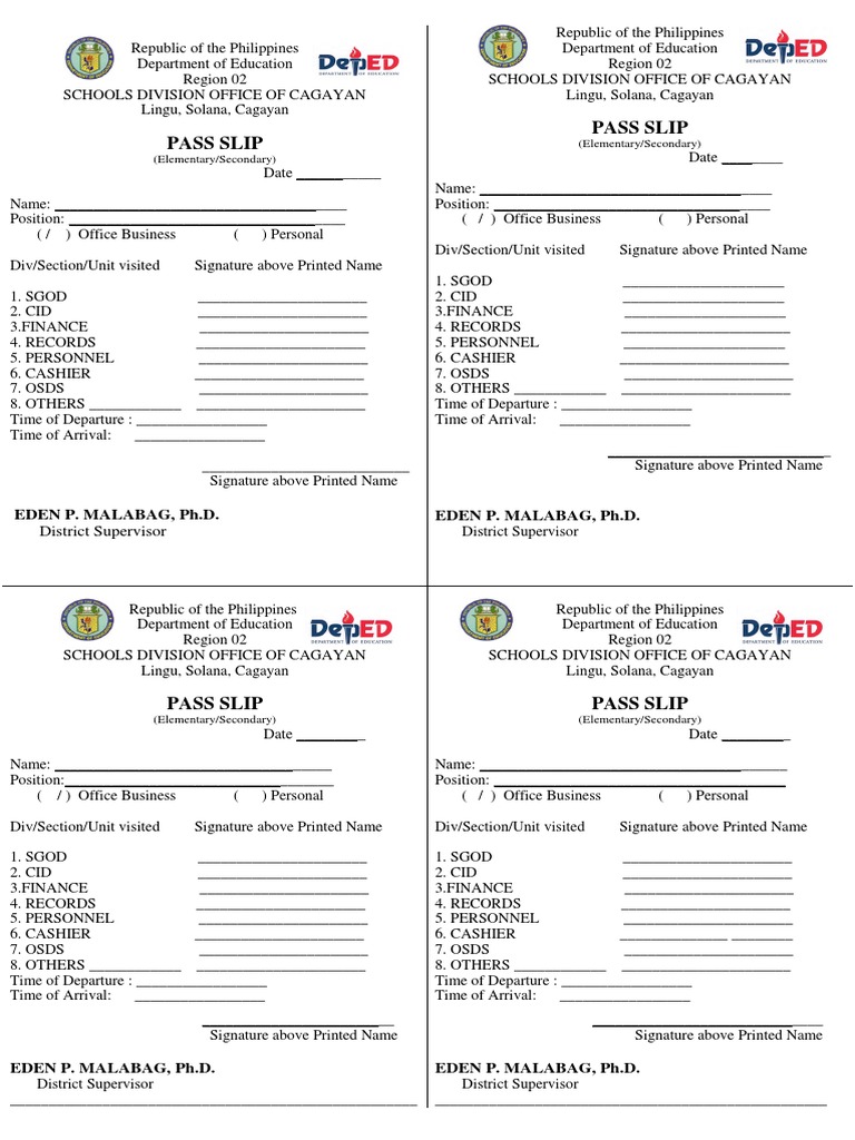 PASS SLIP Government Related Organizations Administrative Law
