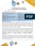 Syllabus Del Curso Metodología de La Investigación