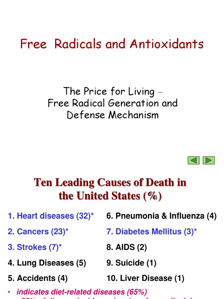 Free Radical and Antioxidant PDF Antioxidant Radical (Chemistry)