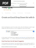 Create An Excel Drop Down List With Search Suggestions