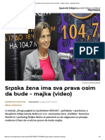 Srpska Žena Ima Sva Prava Osim Da Bude - Majka