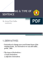 Word Forms & Type of Sentence