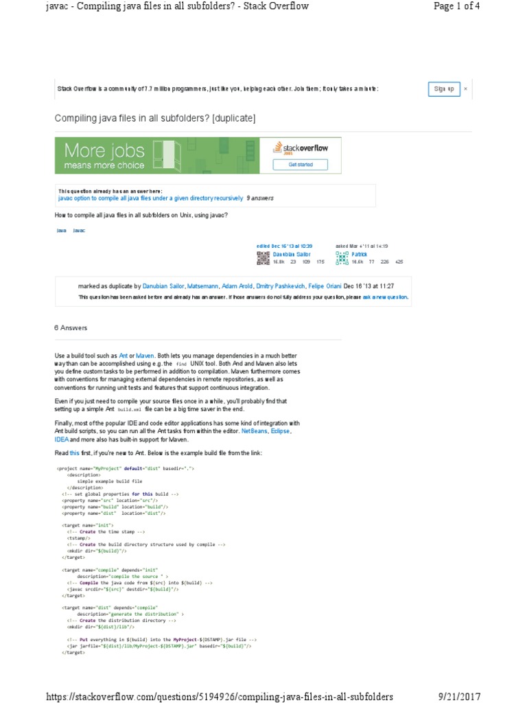 Java Compiling All Files System Software Software Development