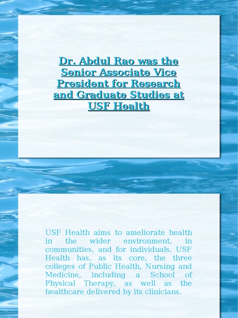 Dr. Abdul Rao's Research Leadership | PDF | Science & Mathematics