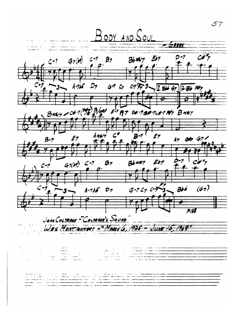 Body and Soul Eb PDF