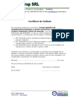 Certificat Calitate 1