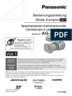 Operating Instructions Panasonic Ag Ac90
