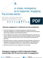 Private sector engagement in humanitarian crises, emergency preparedness & response