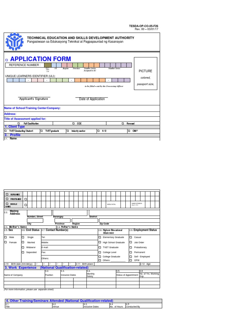 TESDA Application and Assessment Guide | PDF | Vocational Education ...